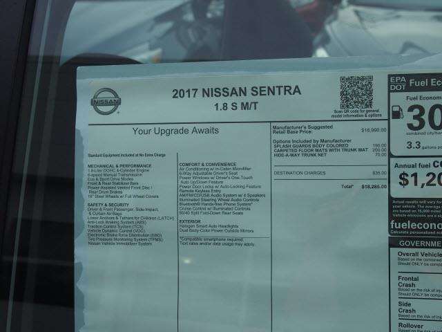 2017 Nissan Sentra S 4dr Sedan 6M